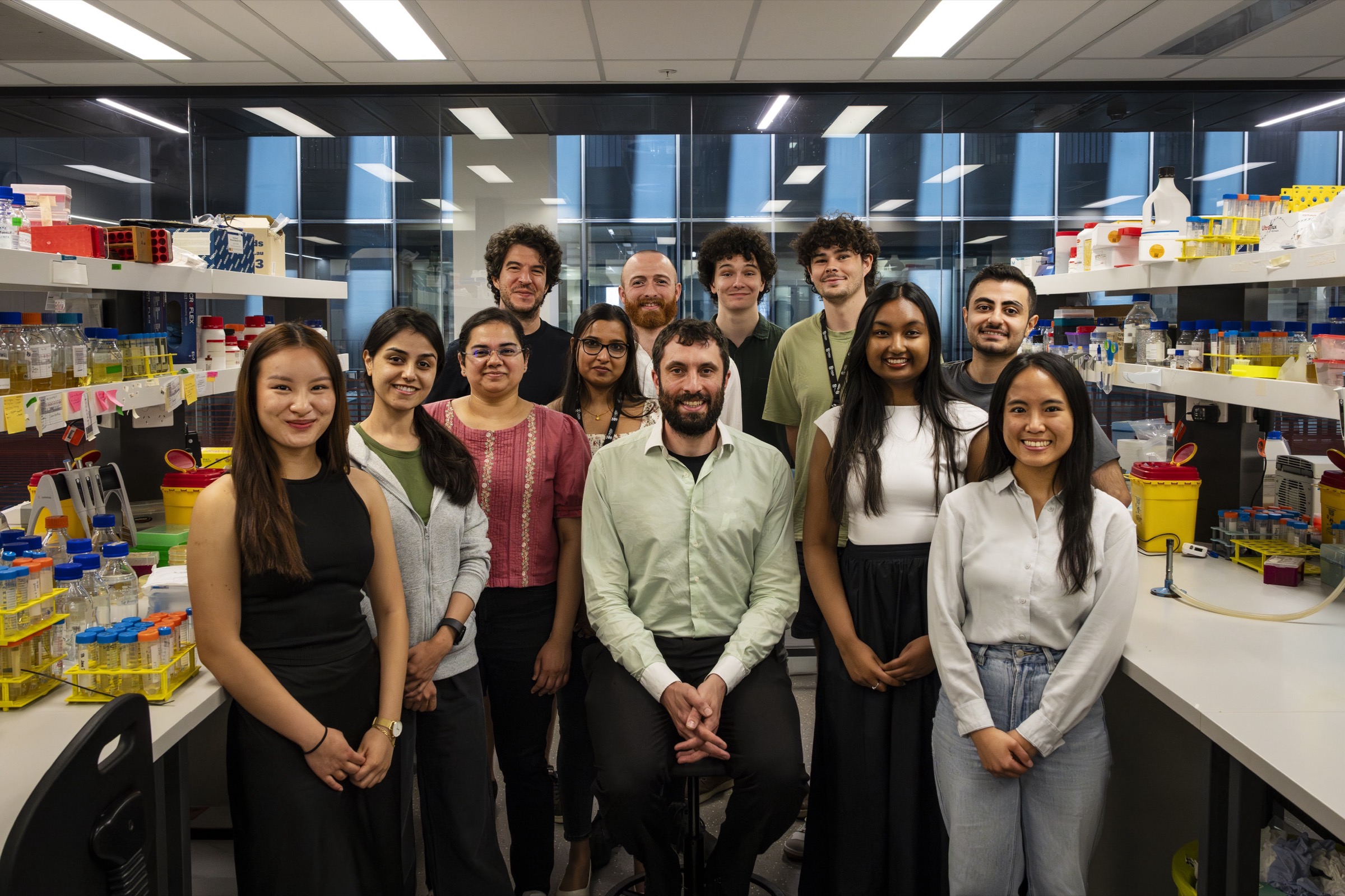 Baker Lab group in the laboratory